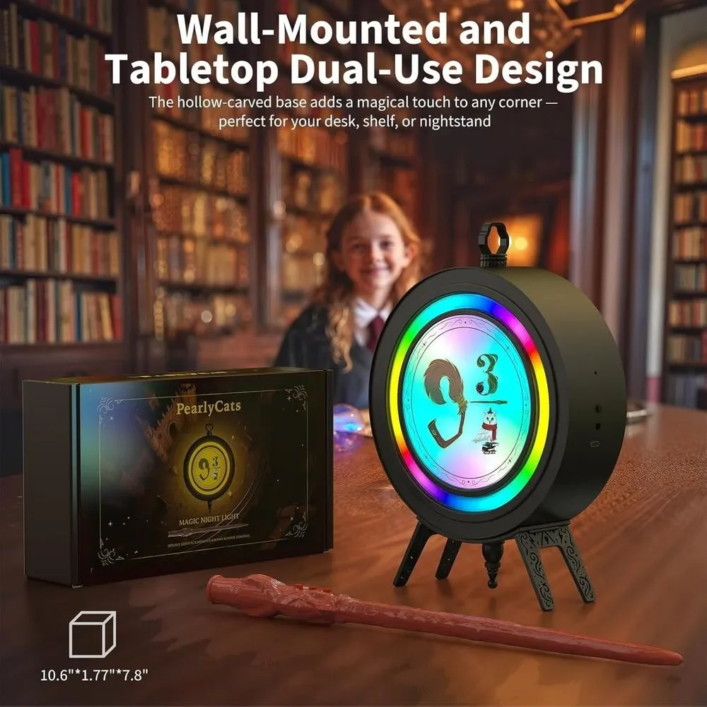9 3/4 LED Table or Wall Lamp with Wand Remote, Double-Sided RGB Lamp NEW